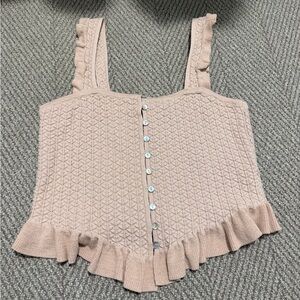 Zara Ruffle/Knit Tank Top